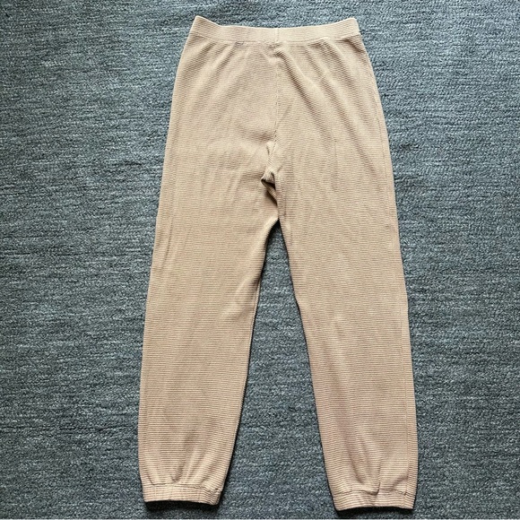 Reformation Pants Women Medium Tan Waffle Joggers Sweatpants Organic Cotton USA - Picture 12 of 15